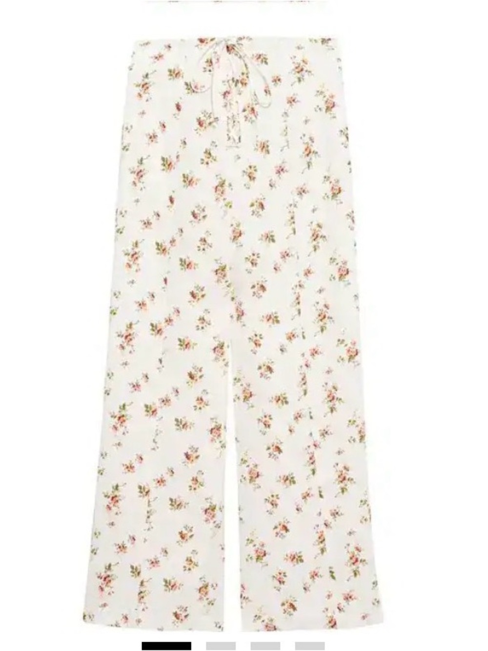 Creed Lace-Up Floral-Print Linen Pants SZ 4